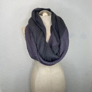 The North Face Knitted Infinite Scarf gray and purple colors, winter, cozy